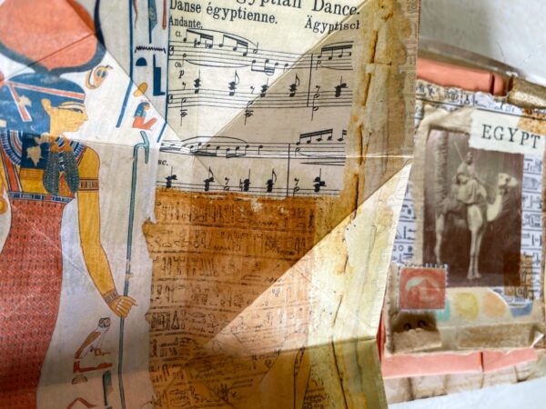 Journal page with music paper and egyptian images
