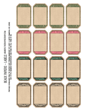 Beaux Papiers assorted printable tickets