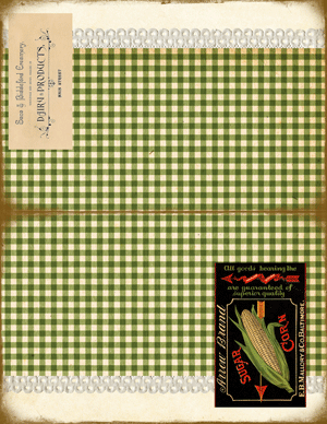 Kitchen Ephemera printable green check journal page
