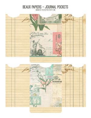 Beaux Papiers assorted printable journal pockets