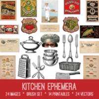 vintage Kitchen Ephemera bundle