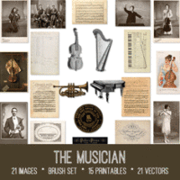 vintage The Musician ephemera bundle