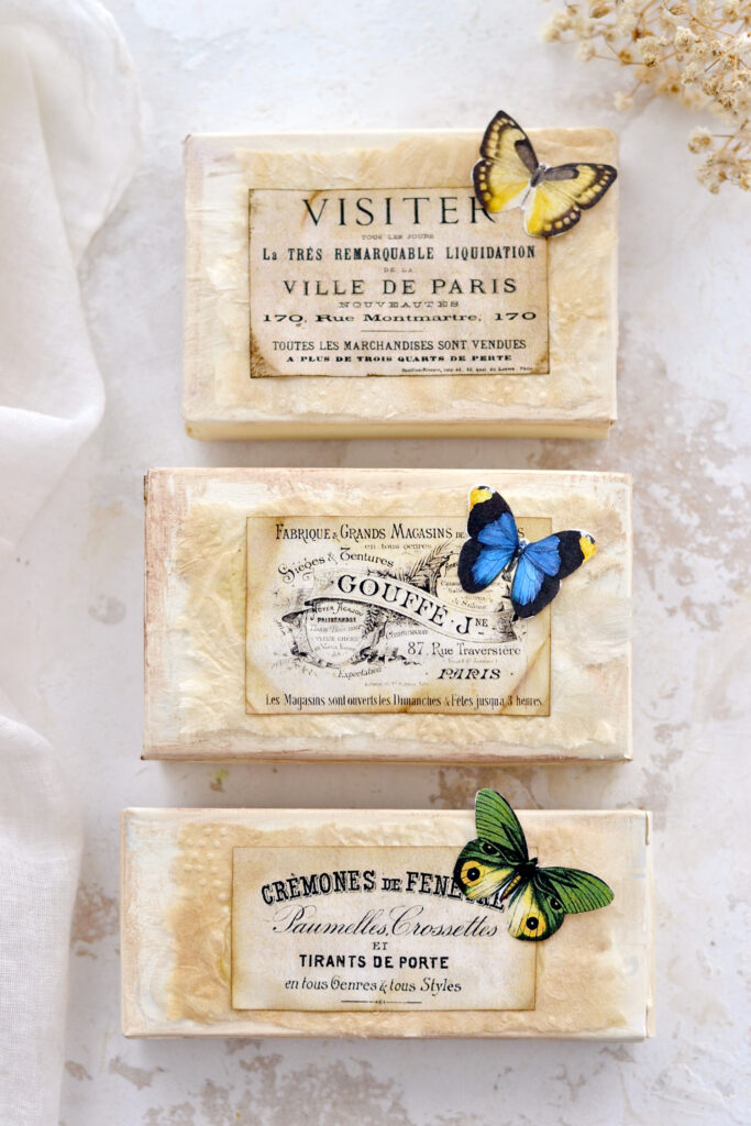 vintage butterflies recycled boxes