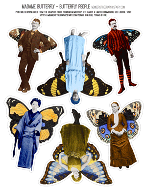 Madame Butterfly assorted printable Butterfly People
