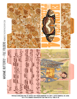 Madame Butterfly printable file folders
