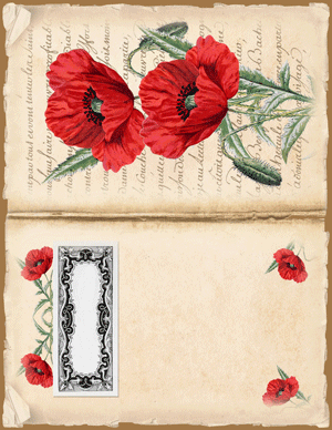 Woman in Red printable journal page Poppies