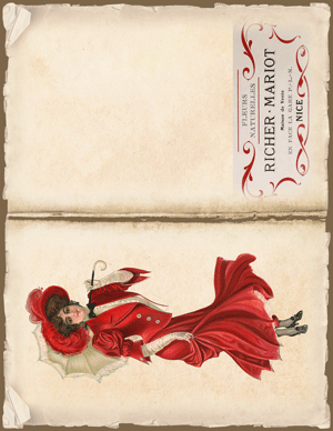 vintage Woman in Red ephemera digital image bundle