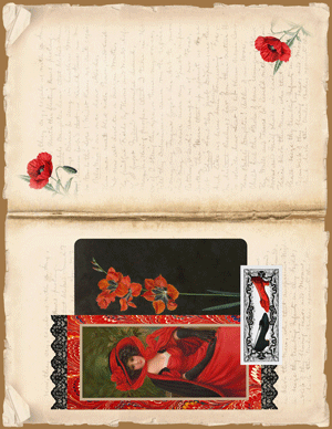 Woman in Red printable journal page