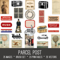 vintage Parcel Post ephemera bundle