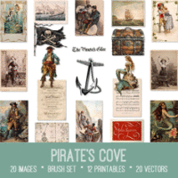 vintage Pirate's Cove ephemera bundle