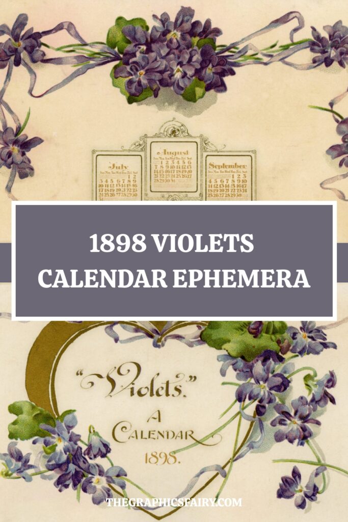 Violets Calendar Ephemera