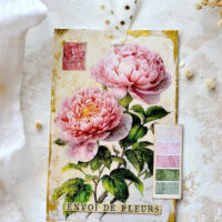 gold foil peony tags