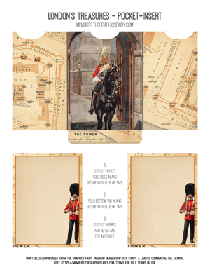 London's Treasures printable pocket insert