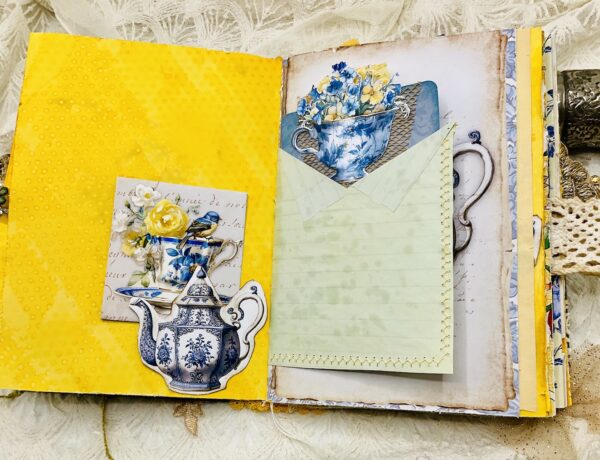 Journal Pages with teapot and teacup