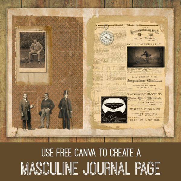 Masculine Journal Page in Canva Tutorial