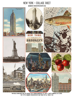 New York, NY printable collage sheet