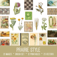 vintage Prairie Style ephemera bundle
