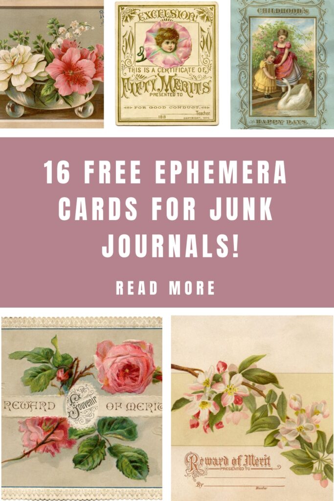 Ephemera Cards for Junk Journals Pin