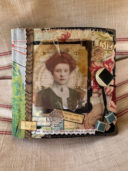 Journal cover with photo portrait of a woman