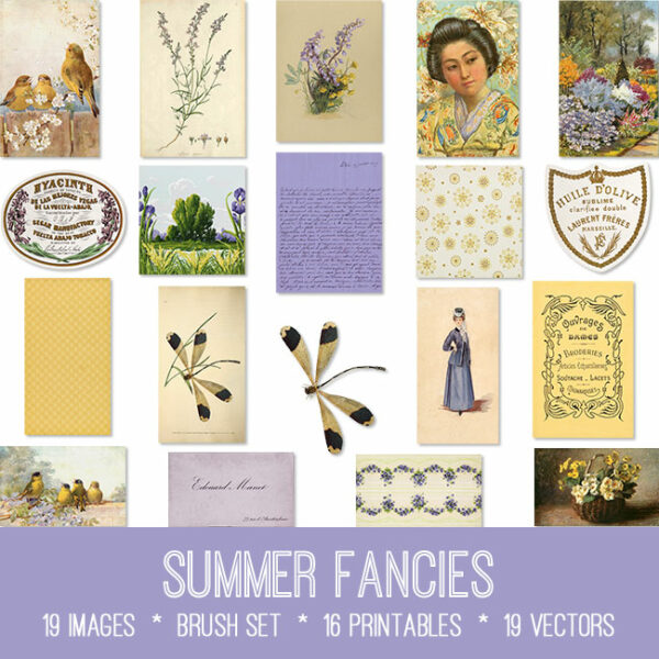 Summer Fancies ephemera vintage images