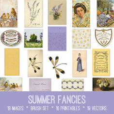 vintage Summer Fancies ephemera bundle