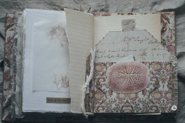 Journal spread with envelop pocket