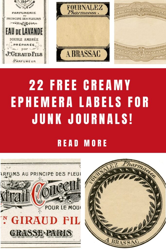 Creamy Ephemera Labels Pin