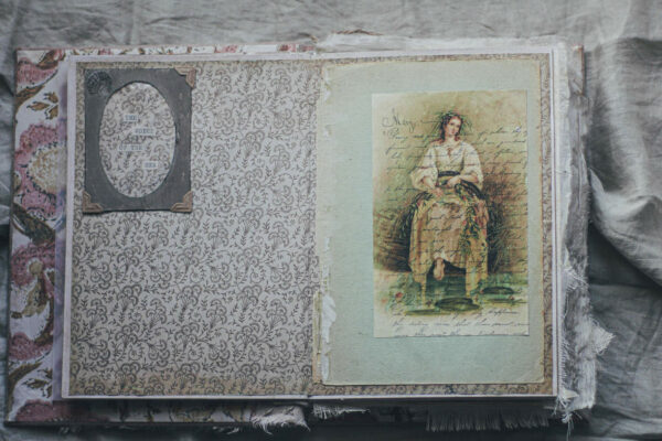 Journal page with vintage woman image