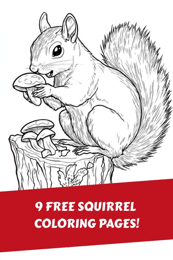 Squirrels to color in Pin