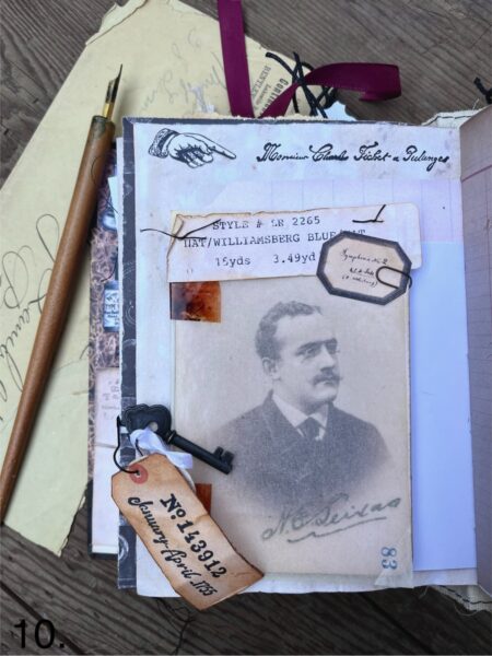 Journal page with vintage portrait photo