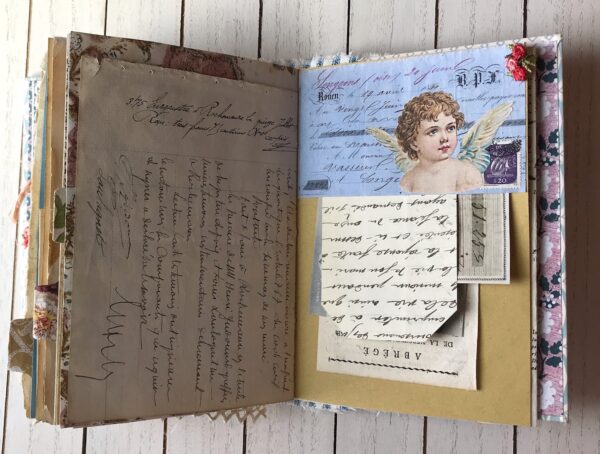 Journal page with cherub image