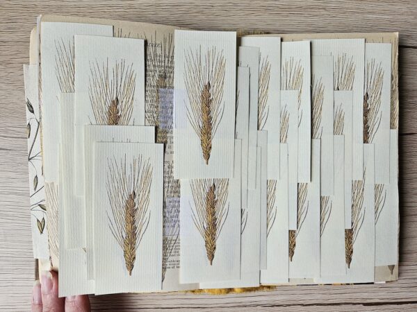 Journal page with wheat images