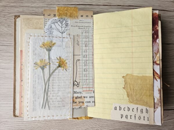 Journal page with dried flower