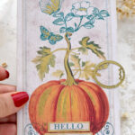 orange teal pumpkin card