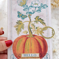 orange teal pumpkin card