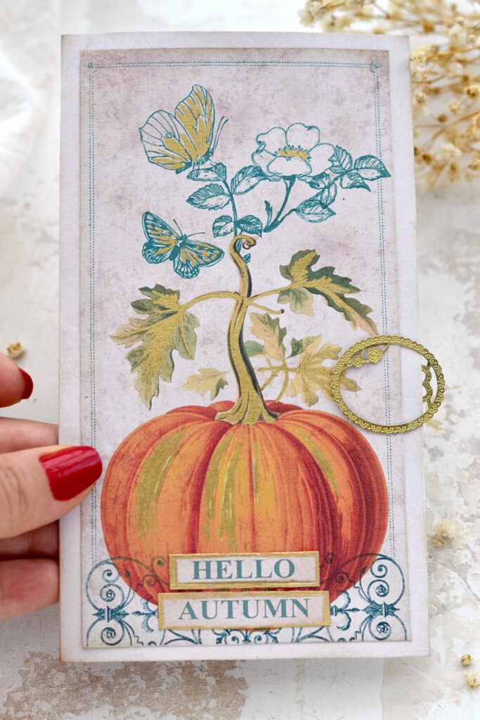 orange teal pumpkin card