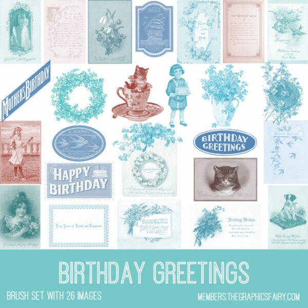 Birthday Greetings Brush set