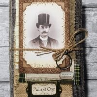 Junk journal cover with vintage portrait of gentleman