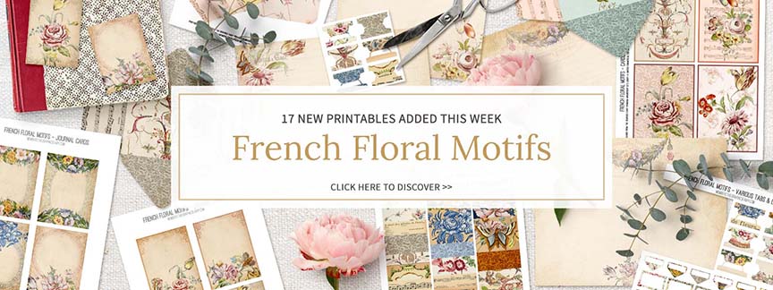 French Floral Motifs Printables