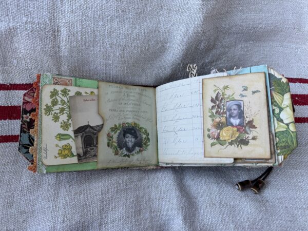 Journal spread with floral images