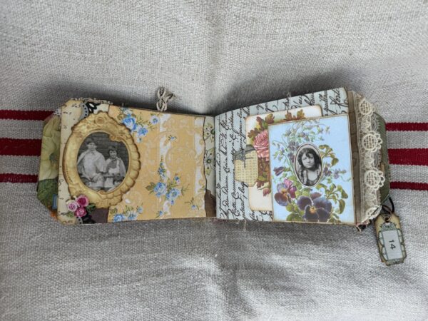 Journal spread with pansies and roses