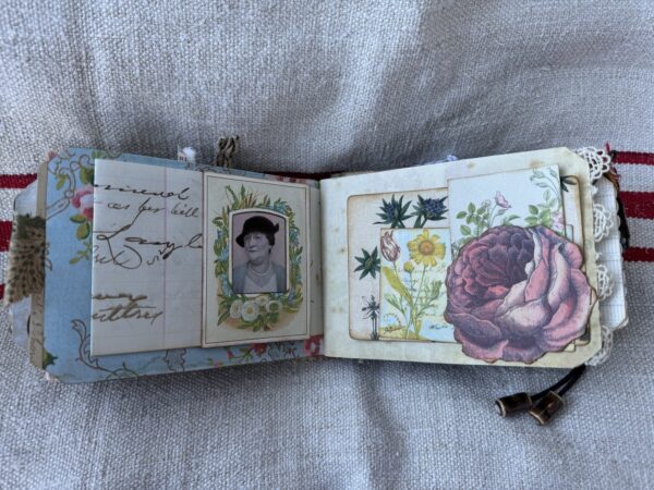 Journal spread with pink rose