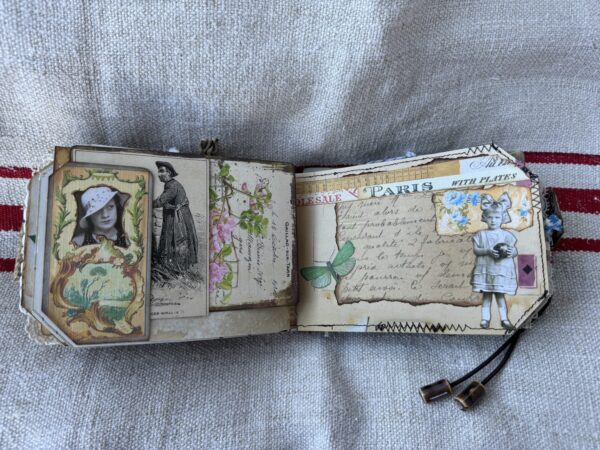 Journal spread with vintage portrait photo