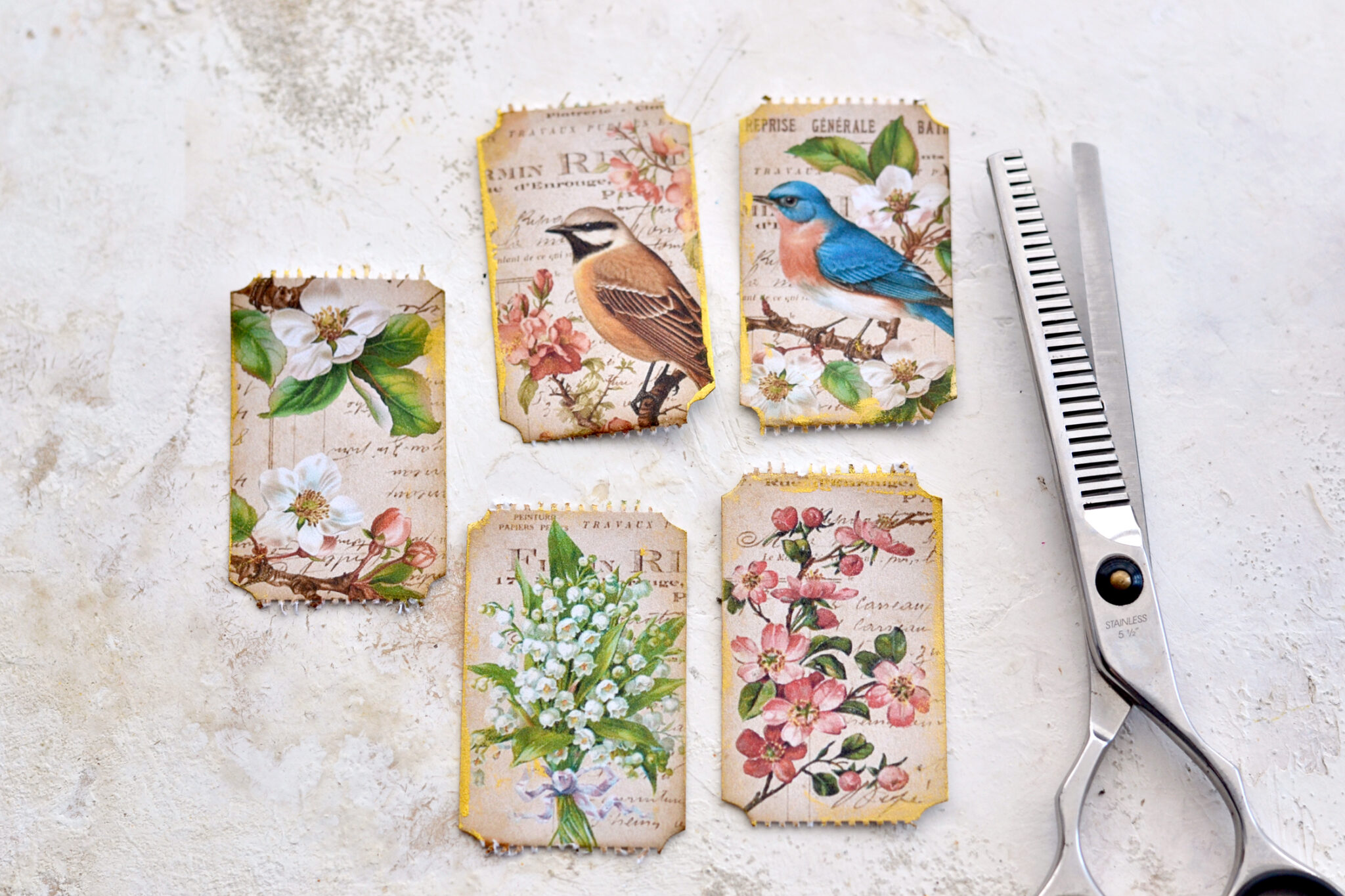Printable Tickets: Birds and Flowers - The Graphics Fairy