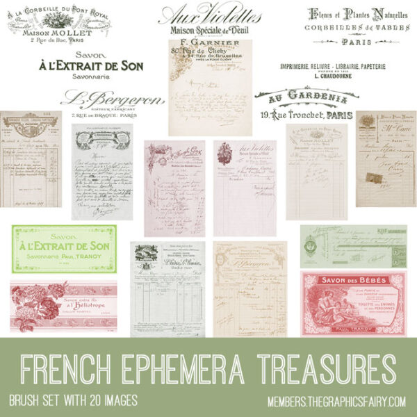 French Ephemera Treasures Brushes