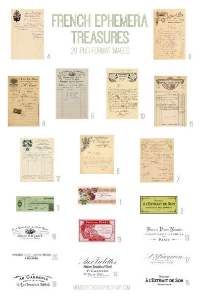 French Ephemera Treasures Image list