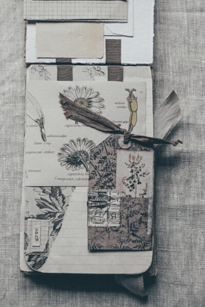 Journal page with botanical images