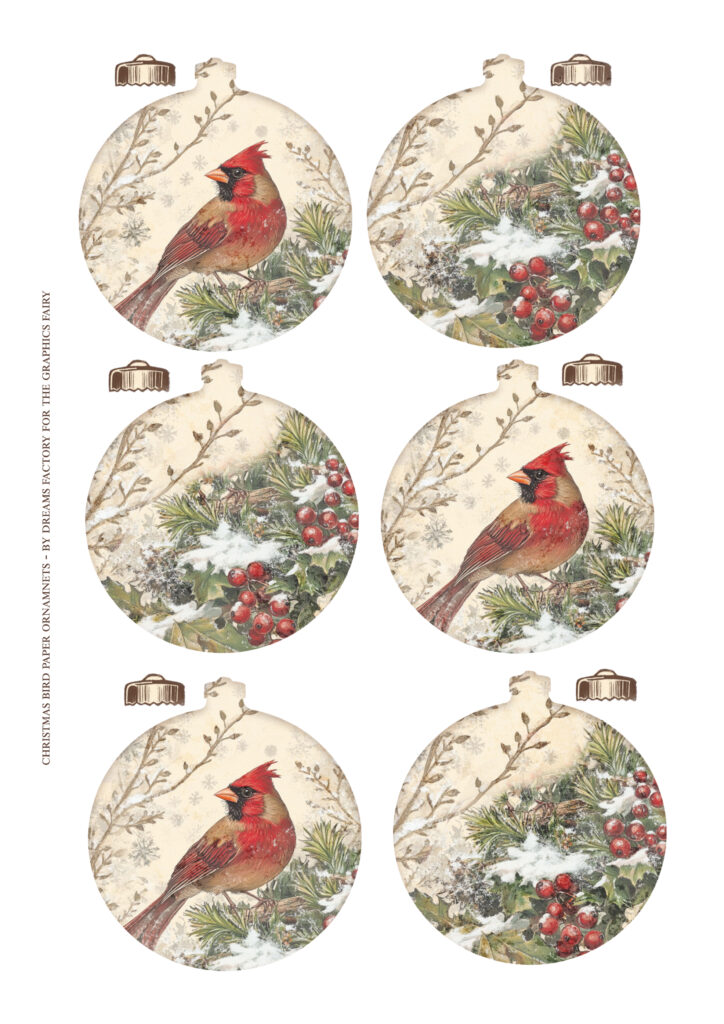 Christmas Bird Paper Ornaments