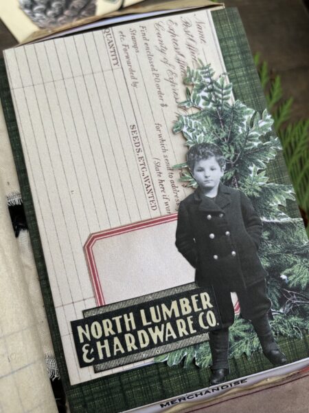 Journal pocket with vintage photo of a boy