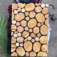 Junk journal cover made from wood circles